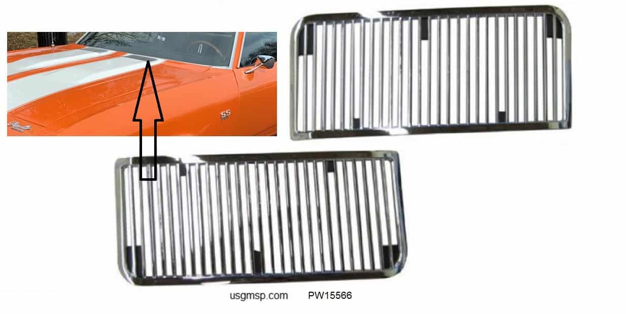 68-69 Chevelle/ El Camino: Hood Louver Molding Set